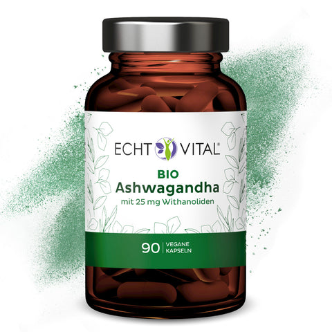 Bio Ashwagandha - Glas mit 90 Kapseln