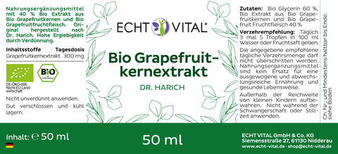 Bio Grapefruitkernextrakt - Flasche mit 50 ml