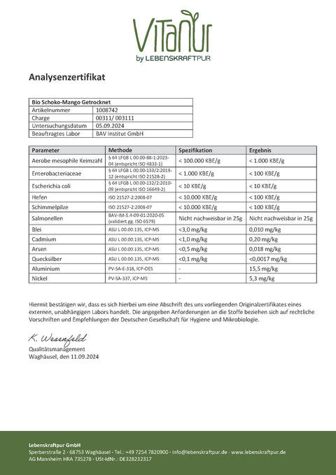 Bio Schoko-Mango Getrocknet