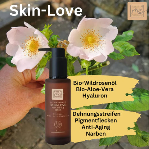 SKIN-LOVE - Wildrosen Serum mit Aloe Vera-Hyaluron Bio-Naturkosmetik 100ml