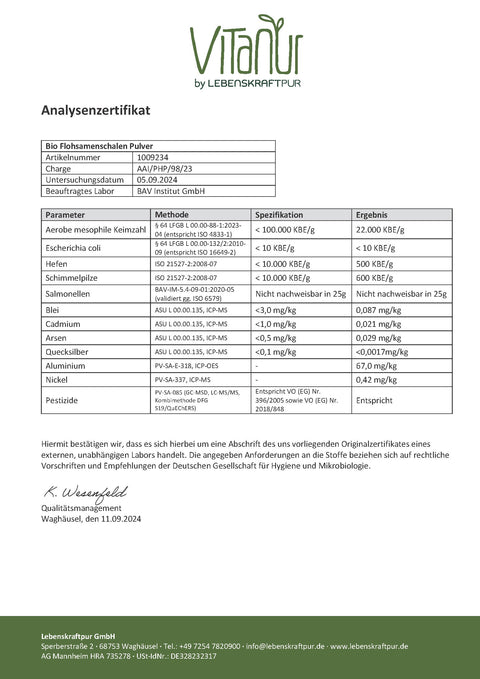 Bio Flohsamenschalen Pulver