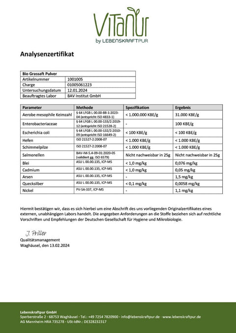 Bio Grassaft Pulver