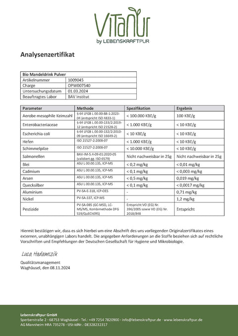 Bio Mandeldrink Pulver