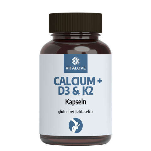 Natürliches Calcium + D3 & K2 - 180 Kapseln