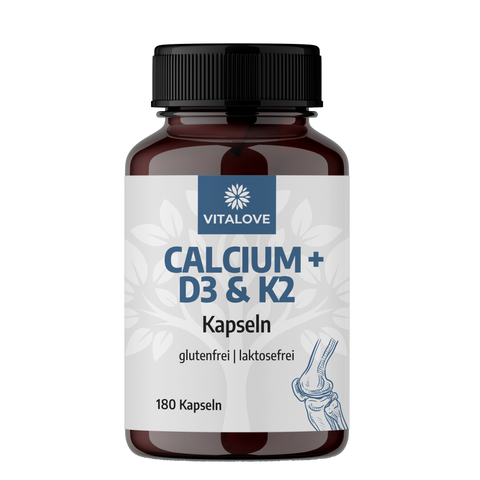 Natürliches Calcium + D3 & K2 - 180 Kapseln