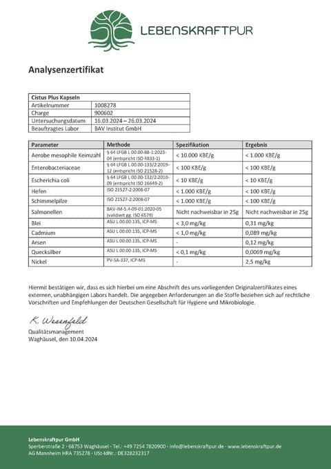 Cistus Plus Kapseln