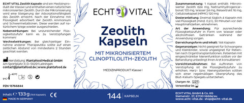 Zeolith - Glas mit 144 Kapseln