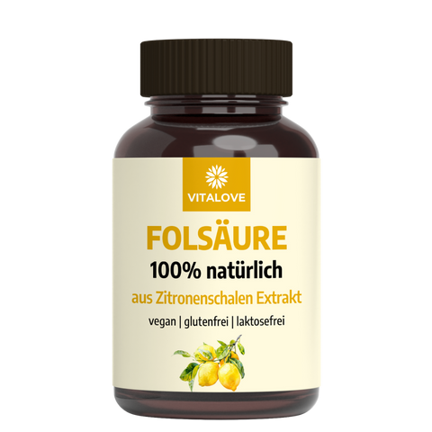 Folsäure - aus Zitronenschalen Extrakt  - 180 Kapseln (vegan)