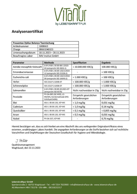 Frauentee Zyklus Balance Teemischung