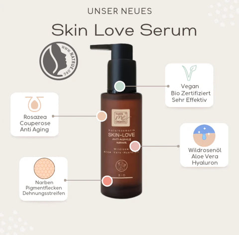 SKIN-LOVE - Wildrosen Serum mit Aloe Vera-Hyaluron Bio-Naturkosmetik 100ml