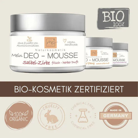 Deo-Mousse Salbei Zirbe 24h+ Deo wie Creme ohne Aluminium Naturkosmetik 50ml - VITALOVE - Naturprodukte