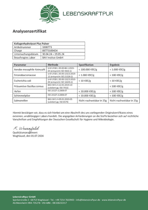 Kollagenhydrolysat Plus Pulver