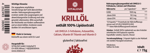 Krillöl - 100% Lipidextrakt - 100 Softgelkapseln