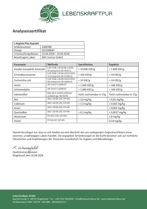 L-Arginin Plus Kapseln