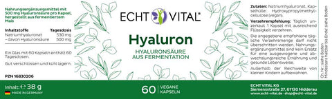 Hyaluron - 1 Glas mit 60 Kapseln