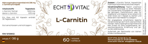 L-Carnitin - Glas mit 60 Kapseln