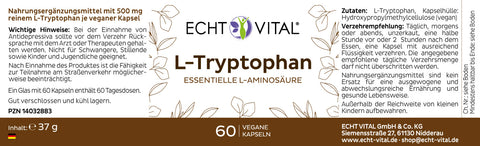 L-Tryptophan - Glas mit 60 Kapseln