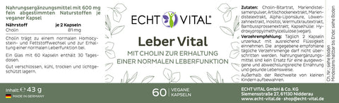 Leber Vital - 1 Glas mit 60 Kapseln