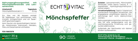 Mönchspfeffer - 1 Glas mit 90 Kapseln