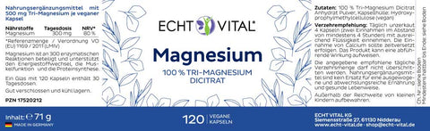 Tri-Magnesium Dicitrat - 1 Glas mit 120 Kapseln