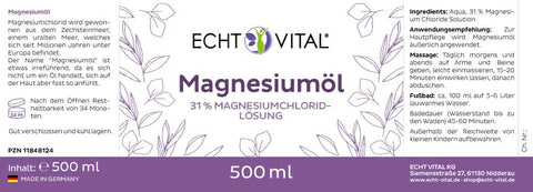 Magnesiumöl - 1 Flasche mit 500 ml inklusive Sprühaufsatz