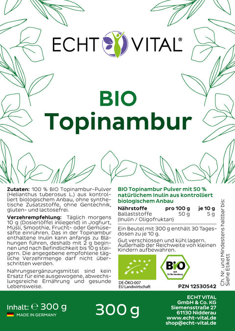 Bio Topinambur - 1 Beutel mit 300 g Pulver