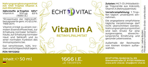 Vitamin A - Flasche mit 50 ml