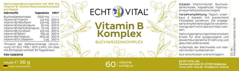 Vitamin B Komplex - 1 Glas mit 60 Kapseln