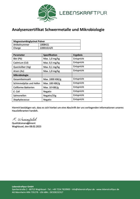 Magnesiumbisglycinat Pulver