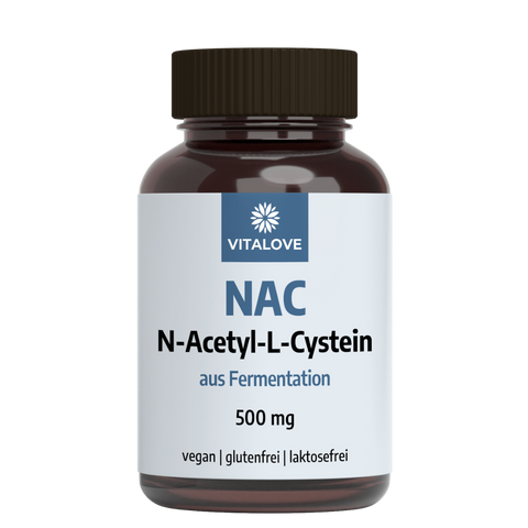 NAC - 500 mg - N-Acetyl-L-Cystein aus natürlicher Fermentation - 120 Kapseln