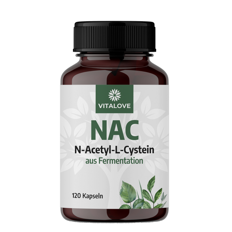 NAC - 500 mg - N-Acetyl-L-Cystein aus natürlicher Fermentation - 120 Kapseln