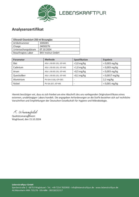 Olivenöl Ozonisiert