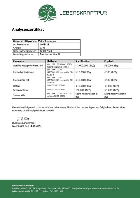 Resveratrol Liposomal