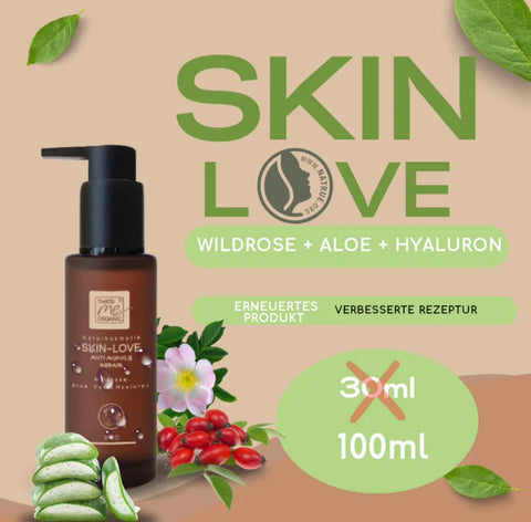 SKIN-LOVE - Wildrosen Serum mit Aloe Vera-Hyaluron Bio-Naturkosmetik 100ml