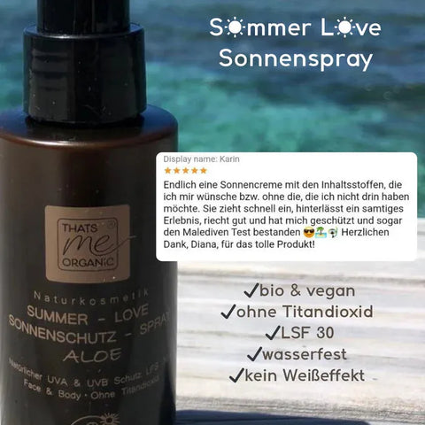 BIO-Sonnenschutz-Spray SUMMER-LOVE Aloe 100ml Naturkosmetik - VITALOVE - Naturprodukte