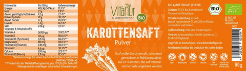 Bio Karottensaft Pulver