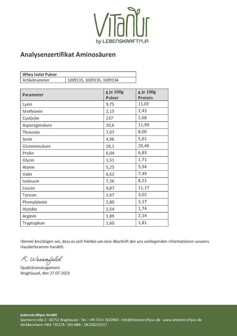 Whey Isolat Pulver
