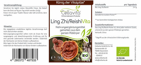 Bio Ling Zhi / Reishi - Pulver - VITALOVE - Naturprodukte