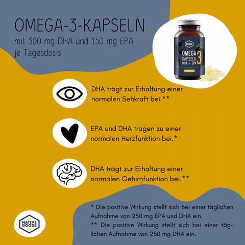 Omega 3 Kapseln mit DHA und EPA aus Algenöl - vegan - [konventionell!]