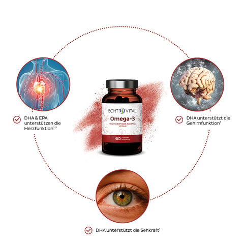 Omega-3 vegan - Glas mit 60 Kapseln