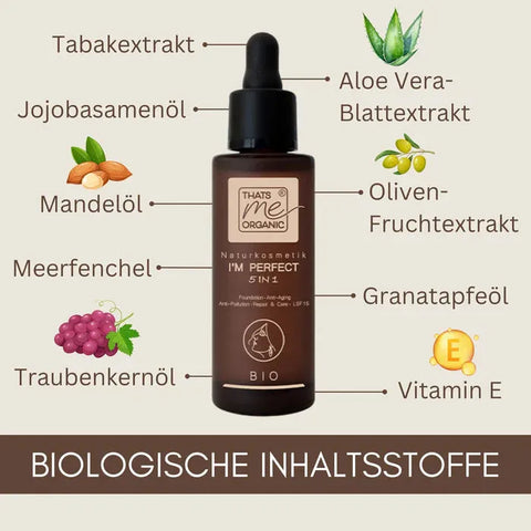 BIO-Foundation Serum I´M PERFECT 5in1 LSF15 - 30ml (ohne Titandioxid) - VITALOVE - Naturprodukte