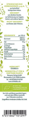 Bio Steirisches Kürbiskernöl - 250 ml - VITALOVE - Naturprodukte