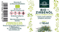 Bio Zirbenöl - 100% naturreines Arvenöl - Zirben-Aroma - ätherisches Öl - 10 ml - VITALOVE - Naturprodukte